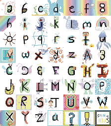 Spin Nids ambigram alphabet